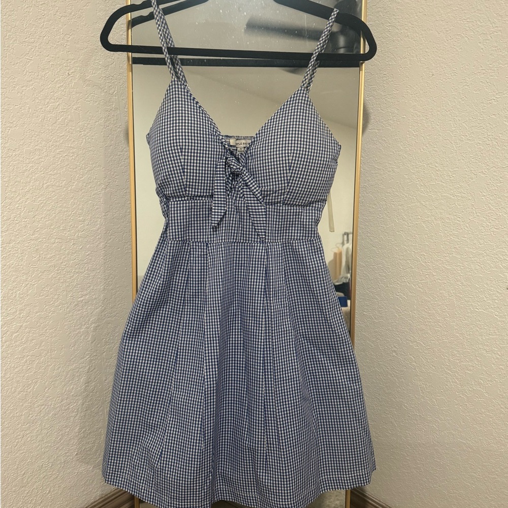 Purple Snow Blue Gingham Dress